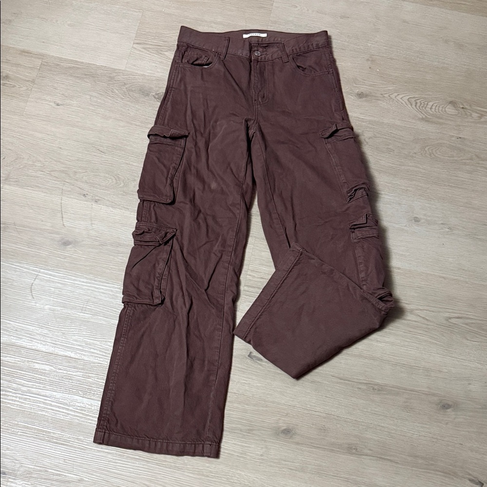 PacSun Brown 90s Baggy Trendy Casual Wide Leg Cargo Pants